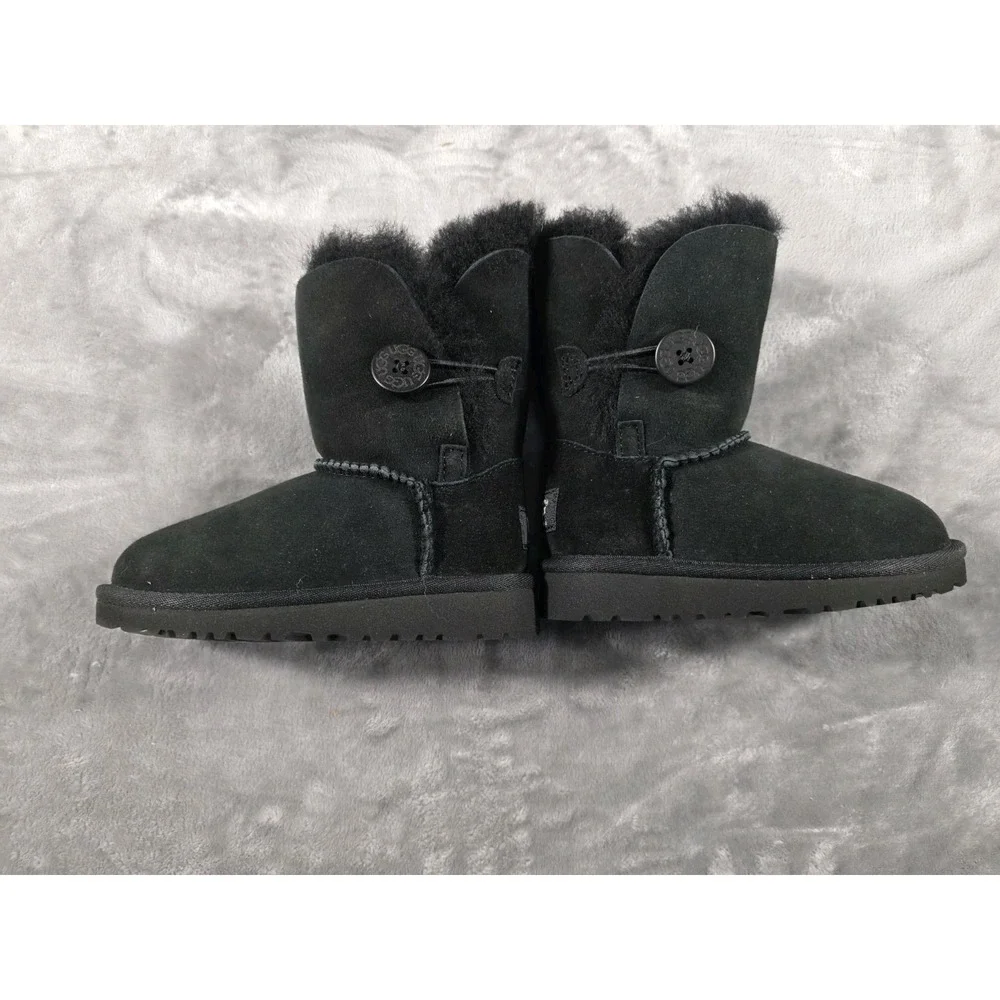NEW Ugg Australia Bailey Button Toddlers Size‎ 8 Black Suede Boot 5991T